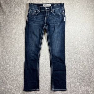 BKE Denim Payton Straight Leg Women Size 27R 27 x 31.5 Stretch Dark Wash Jeans